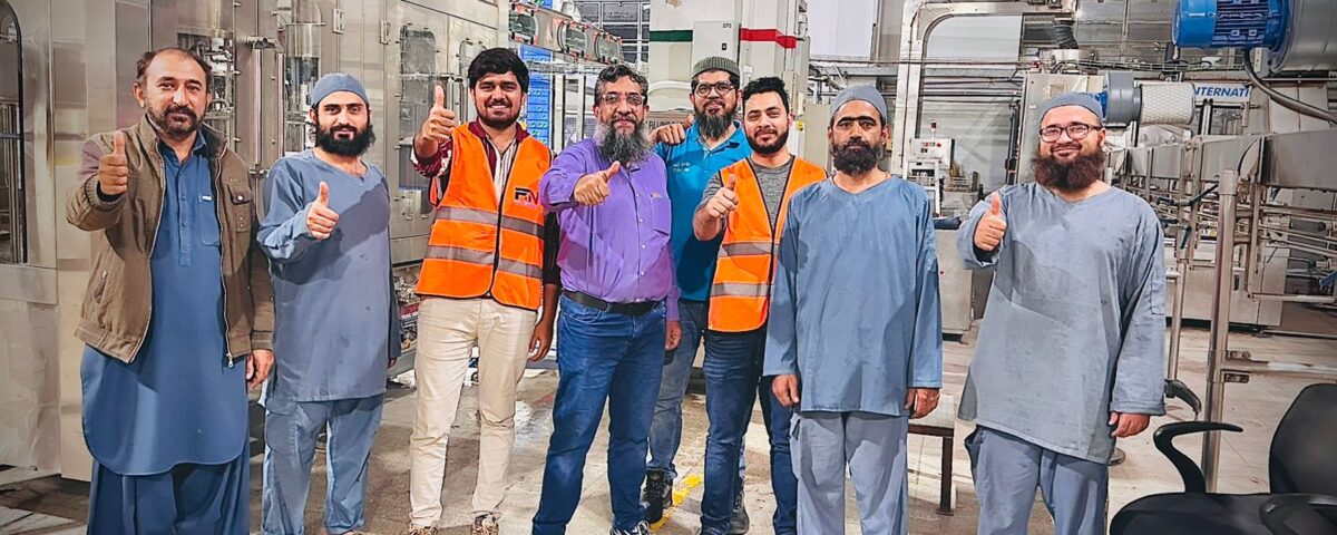 Industrial machine installation at customer site in Pakistan