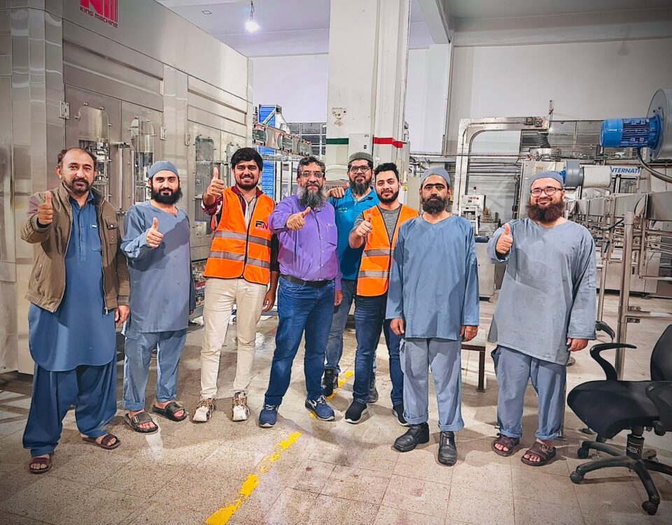 Industrial machine installation at customer site in Pakistan